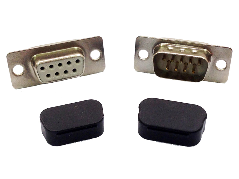 Set of two DSUB 9 pins connectors (plug and socket)